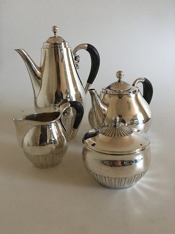 Georg Jensen Sterling Silver Cosmos Coffee and Tea Pot with Creamer & Sugar No 45