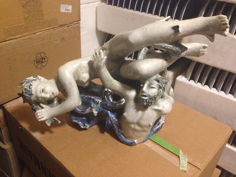 Royal Copenhagen Stoneware Figurine of Agnete and the seaman by Helge Christoffersen