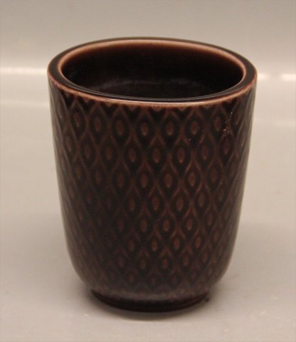 Aluminia Copenhagen Faience 2639 Marselis Brown Vase 11 cm Nils Thorsson