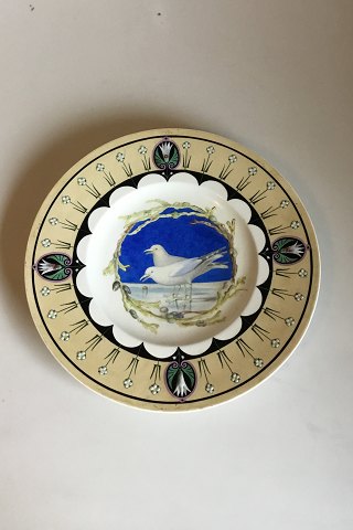 Aluminia Fantasi Cake Tray in Porcelain with Decoration B: Two Seagulls. Nilaus Fristrup 1882