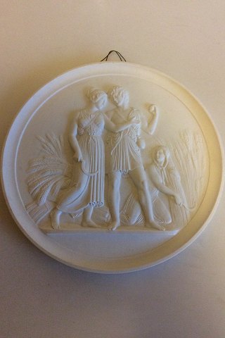 Royal Copenhagen Bisque Plate Summer No 117. Copy from 1842-43 by N.G.Henriksen after Thorvaldsens original from Rom 1836.