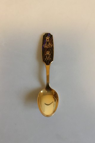 P. Hertz Forgyldt Sterling Sølv "Dronningeskeen 1990" No 440