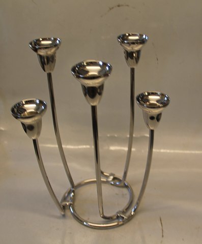 Georg Jensen Swing seksarmet lysestage 32 cm Rustfrit stål -  til 6 lys