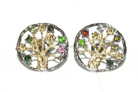 Designers Favorites Øreringe, Sterling sølv Rhodium 18 karat guldbelægning Tourmaline