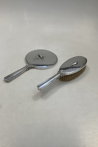 Georg Jensen Sterling Sølv Mirror and Brush No 150F Harald Nielsen