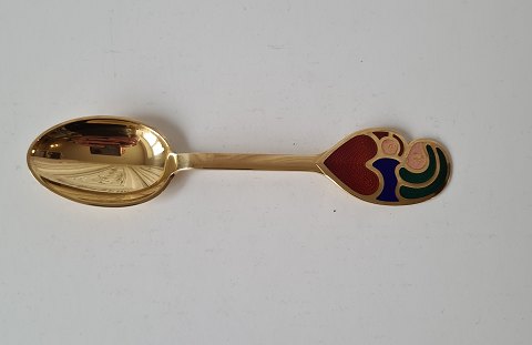 A.Michelsen Christmas spoon in gilded sterling silver with enamel 1968