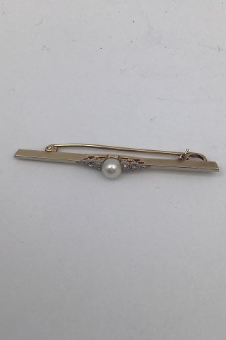 David Andersen 14K Gold Brooch with Pearl