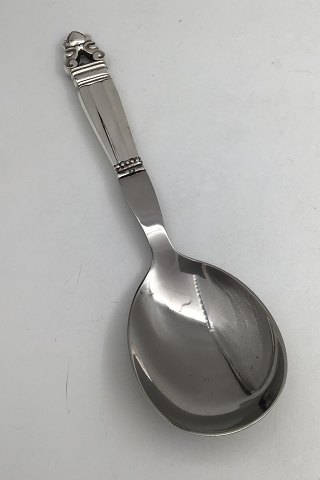 Georg Jensen Sterling Silver / Steel Acorn Serving Spoon No. 122B