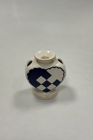 Aluminia Christmas Heart Candle Holder/Vase in Blue