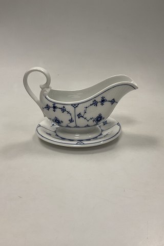 Royal Copenhagen Blue Fluted Plain Saucebowl with handle and saucer No 200