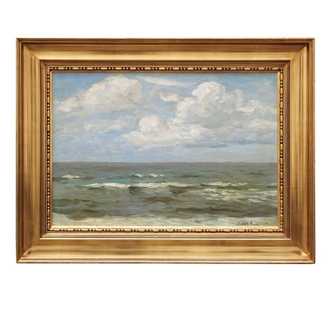 Carl Locher, 1851-1915, seascape, oil on canvas. 
Signed Carl Locher. Visible size: 48x71cm. Mit 
Rahmen: 71x93cm