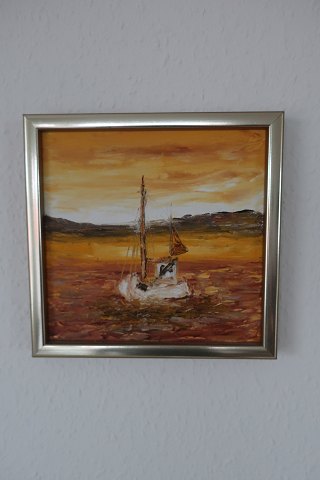Stig Sander painting
About 24cm x 24cm incl. the frame
Stig Sander: 1945-2012, Denmark
The price is per item
In a very good condition