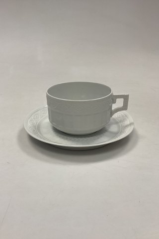 Royal Copenhagen White Fan Teacup with Saucer No. 84/11554