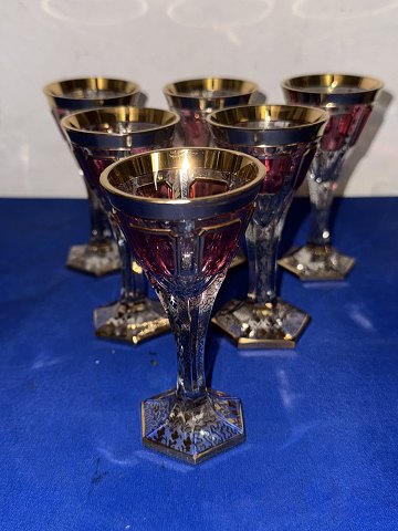 Seks Art Deco krystal glas