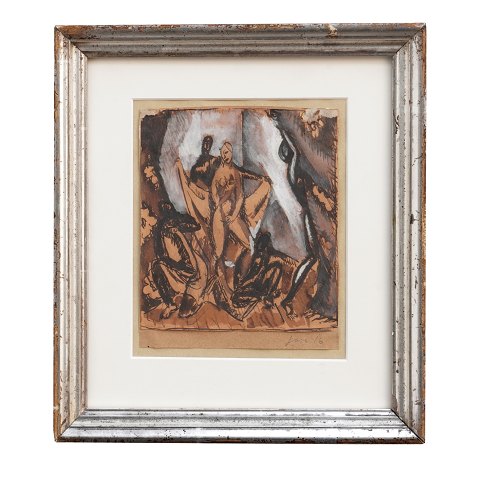 Jais Nielsen, 1885-1961, water color. Signed and 
dated "Jais 16". Visible size: 15x13cm. With 
frame: 26x24cm