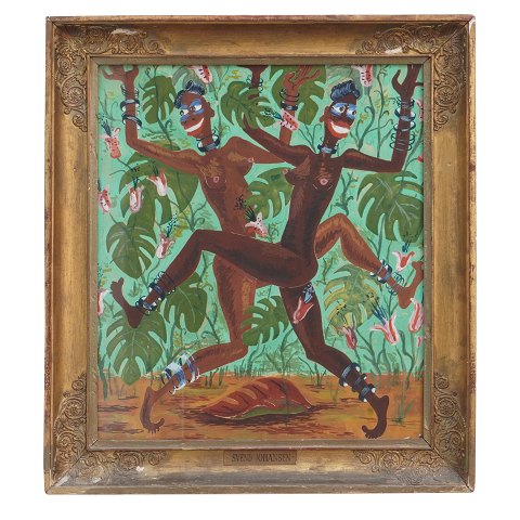 Svend Johansen, 1897-1970, Gouache, circa 1928. 
Visible size: 52x45cm. With frame: 66x59cm