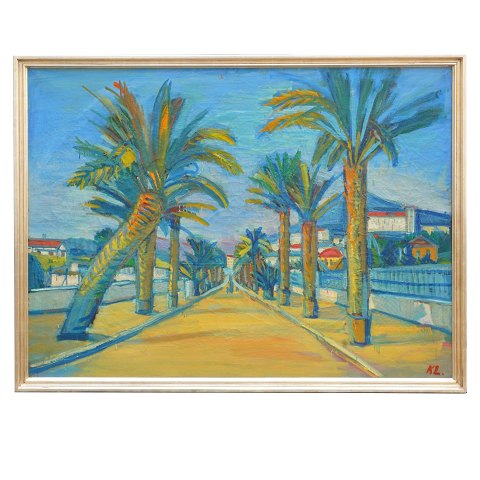 Karl Larsen, 1897-1977, oil on canvas. City, 
France. Signed. Visible size: 96x128cm. With 
frame: 105x137cm