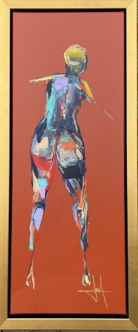 "Komposition" Monteret i kraftig guld svæveramme fra Bogø Design.