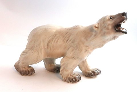 Dahl Jensen. Porcelænsfigur. Stående isbjørn. Model # 1310. Længde 25 cm. ( 2 
sortering )