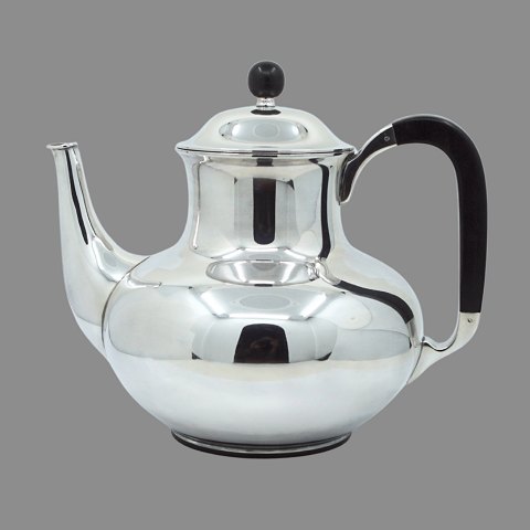 A. F. Rasmussen; A teapot of sterling silver and ebony, no 156