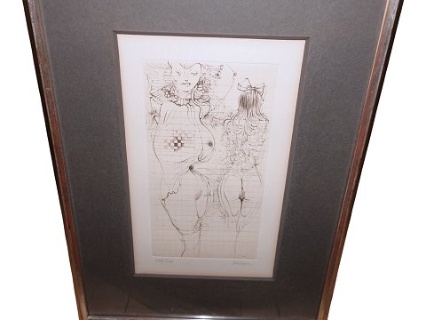 Hans Bellmer etchingErotic anatomy study from the 1960s