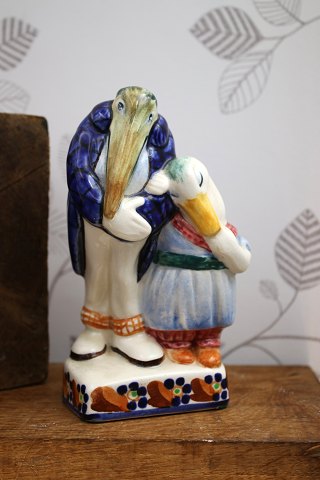 Pelikan & And , sjove fajance figurer fra Aluminia "I skoven skulle være gilde" designet af Kai Nielsen i 1908...