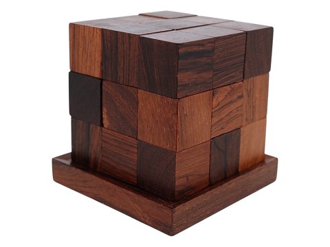 Piet HeinSoma Cube puzzle in rosewood with provenance from Architect Mogens Lassen
