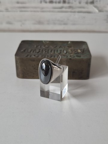 Vintage ring med stor oval hæmatit