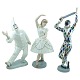 Bing & Grøndahl; Figurer, Pjerrot #2353, Harlekin #2354 & Columbine #2355 af porcelæn