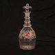 Enamel rose decorated decanter. Made circa 1860. H: 28cm