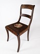 Late empire chair of mahogany upholstered with black floral fabric from the 
1840s.
5000m2 showroom.

