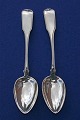 Old Danish solid silver flatware, pair of soup 
spoons 21,5cm from year 1845