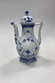 Royal Copenhagen Blue Fluted Full Lace Hexagonal Coffee Pitcher No. 128
