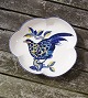 Blue Pheasant Danish faience porcelain, dishes, leaf-shaped 20cm