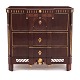 Danish Louis XVI mahogany chest of drawers by Lorenz Nielsen, Aabenraa, Denmark, circa 1790. H: 85cm. Top: 57x92cm