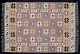 Märta Måås-Fjetterström (1873–1941), Swedish textile designer.“Sipporna” (The Anemones). Handwoven unique wool carpet in "rölakan" technique with polychrome geometric pattern.