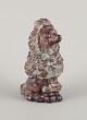 EGO Lidköping, Stoneware, Sweden. Ceramic figure of a standard poodle. Glazed in brownish-green hues.