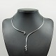 Georg Jensen; Necklace of 18k white gold set with diamonds