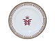 Flora Danica
Dinner plate with crowned monogram of Crown 
Prince Frederik and Crown Princess Mary