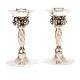 Pair of Georg Jensen sterlingsilver Grape candle sticks 263 after 1945. H: 15cm