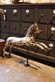 Decorative, French 19th century wooden horse with iron head and old paint with a 
really nice patina...