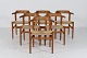 Hans J. WegnerSet of 6 armchairs PP 68Oak with paper cord