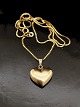 8 karat guld hjerte  og 8 karat kæde