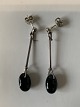 Georg Jensen, Dew Drop Earrings with black agate, sterling silver.