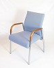 Dining Chairs - Model B8 - Mahogany - Upholstered in Blue Fabric - Duba

