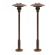 Pair of Poul Henningsen PH 3/2,5 copper garden lamps: H: 90cm
