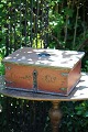 Swedish 19th century wooden box with original red terracotta color...