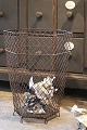 Old 6-sided French wastepaper basket in Fil de Fer with a really nice patina...