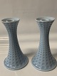 Royal Copenhagen 1st pair, Light blue candlesticks with scale pattern, Lifeline
Height: 20.5 cm.
