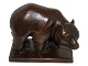 Bronze bear figurine on base